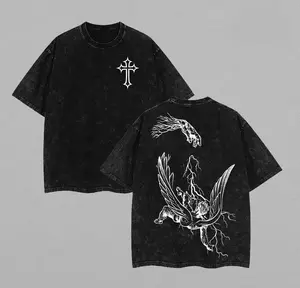 Fallen Angel – Divine Judgment Graphic Tee Chrsitian Washed T-Shirt, Bible Verse Religious Aesthetic Spiritual Fashion USA Church Outfit Easter Tee, Christian Apparel Streetwear Gy y2k,Vintage,Streetwear Christmas gift,Thanksgiving gift,Cyber Monday bible