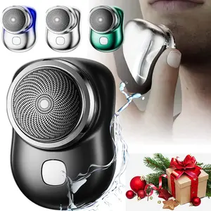 Mini Portable USB Rechargeable Electric Shaver for Men, Waterproof Pocket Size Travel Grooming Tool for Office Business Car Use