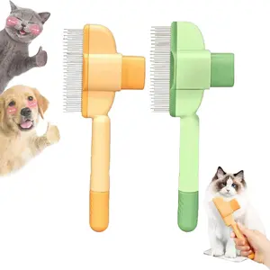 2Pack Pet Comb for Dogs Cats with Long Short Stainless Steel Metal Teeth for Shedding and Tangles, Self-Cleaning Pet Comb for Dogs and Cats