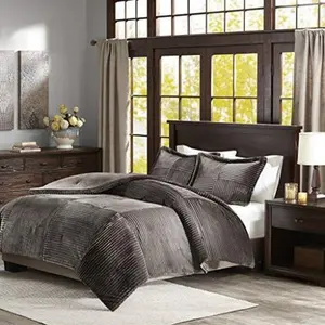 212 MAIN Premier Comfort Parker Corduroy-Like Soft Plush Comforter Mini Set, Cozy Look, Plush Texture - King Size, California King