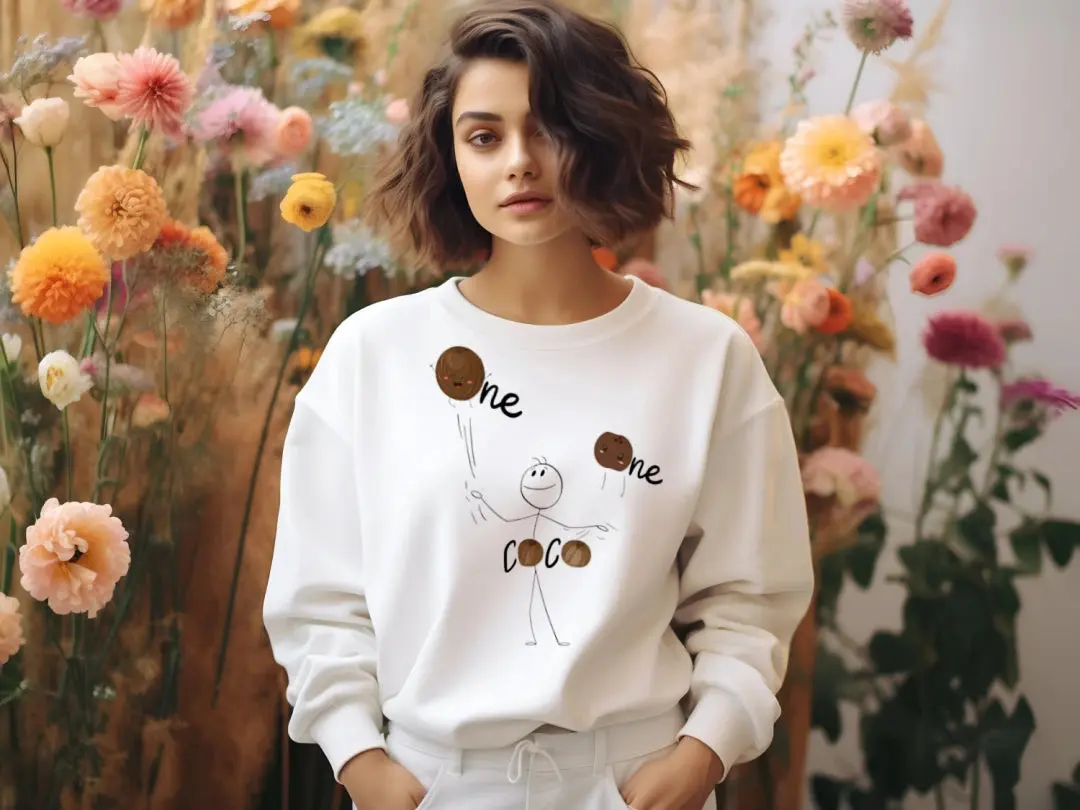 One One Coco Crew Neck Sweatshirt blk-txt