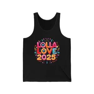 [ SALE UP TO 50% ] Lolla Love 2025 Unisex Tank Top, Summer Music Festival Shirt, Cute Graphic Concert Tee, Gift for Festival Lovers, Event Outfit