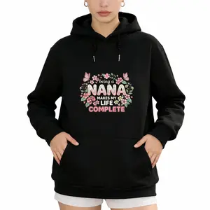 Family Love Long Sleeve Hoodie for Grandmothers – Nana Quote with Beautiful Butterfly Graphic