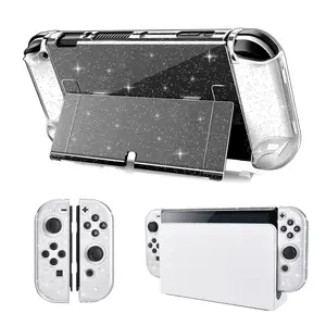 Glitter Nintendo Switch Protective Case with Built-In Stand & Pluggable Base, Shockproof Design for Ultimate Protection