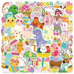 50 Laser Easter Bunny Stickers Set, Positive Message Gifts for Scrapbooks Journals Laptops Water Bottles Cars, Car Decals, Faith-Based Designs