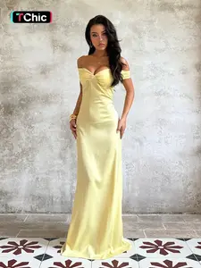 Elegant Satin One Shoulder Dress, Stylish Evening Gown, Formal Wear, Perfect for Parties and Special Occasions, Women's Fashion Clothing, Womenswear