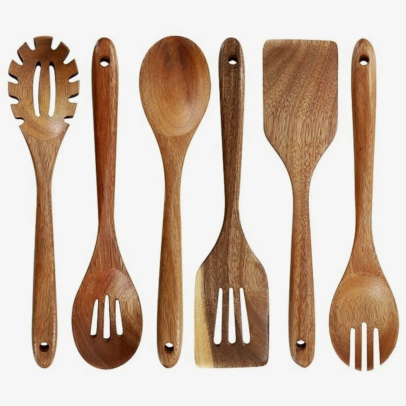 MegaChef Cooking Utensil Set, Wood, 6 Piece (935122144M)