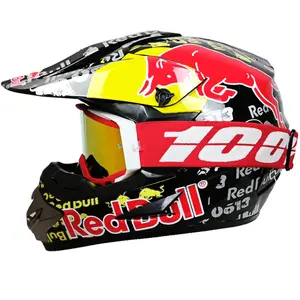 Off-Road Helmet [Comes With 100% Goggles] For Teenagers, Mountain Bike, Downhill, ATV, Go-Kart Full-Face Helmet Adult Full Face Motocross Helmet Shockproof Off-Road Protective Gear Ideal For Downhill, Mountain