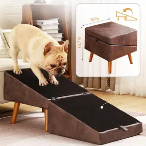 Pet Step Ladder for Small Dogs | Dog Ramp Cushion for Sofa | 2-in-1 Sofa Footstool | Protects Dogs' Joints