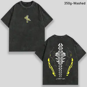 2077 Anime Double Printed Vintage Tee Unisex Oversize Anime Manga  230g washed Cotton T-shirt,230g Gradient Tee，260g Sweatshirt，270g Drawstring Hoodie，400g Washed Hoodie