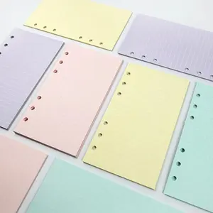 Loose Leaf Notebook Refill Spiral Binder Index Paper, Spiral Bound Planner 40 Sheets/set Daily Line Grid Blank Agenda, Office Stationery & Supplies