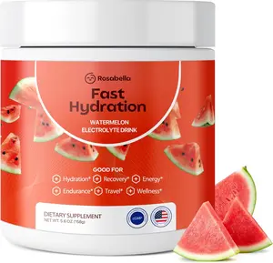 Electrolyte Drink Powder Watermelon Sugar Free Hydration Drink Mix Electrolytes Powder with Sodium Potassium Magnesium Calcium Travel Jar 30 Servings 5.6 oz for Post Workout Recovery Exercise Running Keto Travel Support