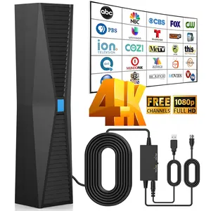 2026 Indoor/Outdoor TV Antenna with Super Signal Booster for 360° Reception Ultra-Long Range Coverage Compatible with Smart TVs Supports VHF/UHF Bands 1080P/4K HD Picture Quality Cable TV