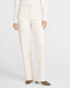 Express High Waisted Off White Relaxed Straight Jeans