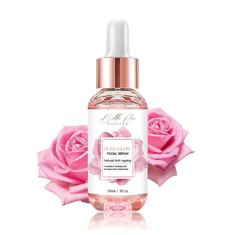 Pure Glow Serum Moisture Oil with Tremella Mushroom and Rose Extract for Anti-Aging and Hydration, 80ml - Skincare anti-wrinkle serum
