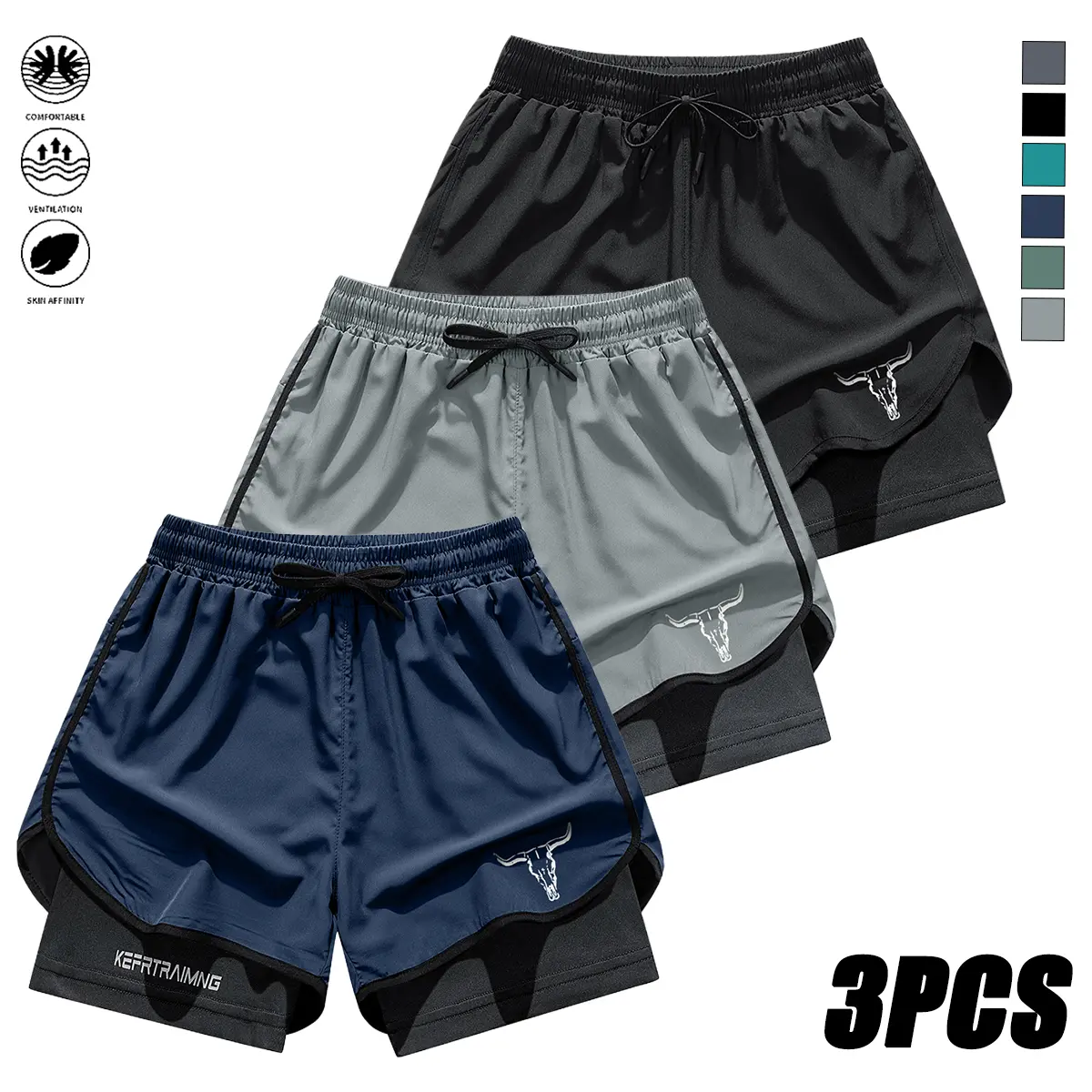 Men’s quick-dry athletic shorts, work shorts with elastic waistband and drawstring, breathable lightweight casual shorts, suitable for fitness, running, workouts, and outdoor activities