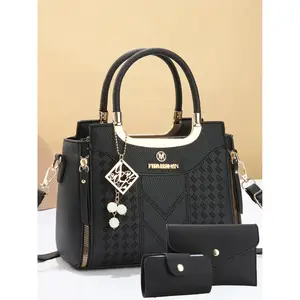 Large capacity fashionable and simple handbag, Korean temperament outings mommy bag, stylish cross-body bag for women, Handbag Wallet Set