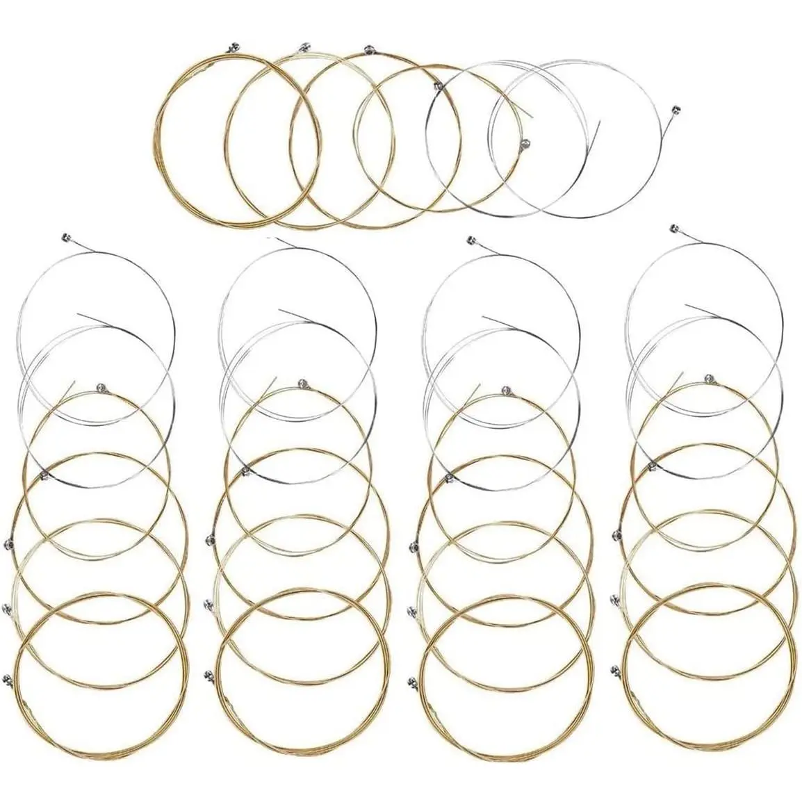 5 Sets of 6 String Guitar Strings Replacement Steel Guitar Strings for Acoustic Guitar Ball End 5 Sets of 6 String Guitar Strings Replacement Steel Guitar Strings for Acoustic Guitar Ball End