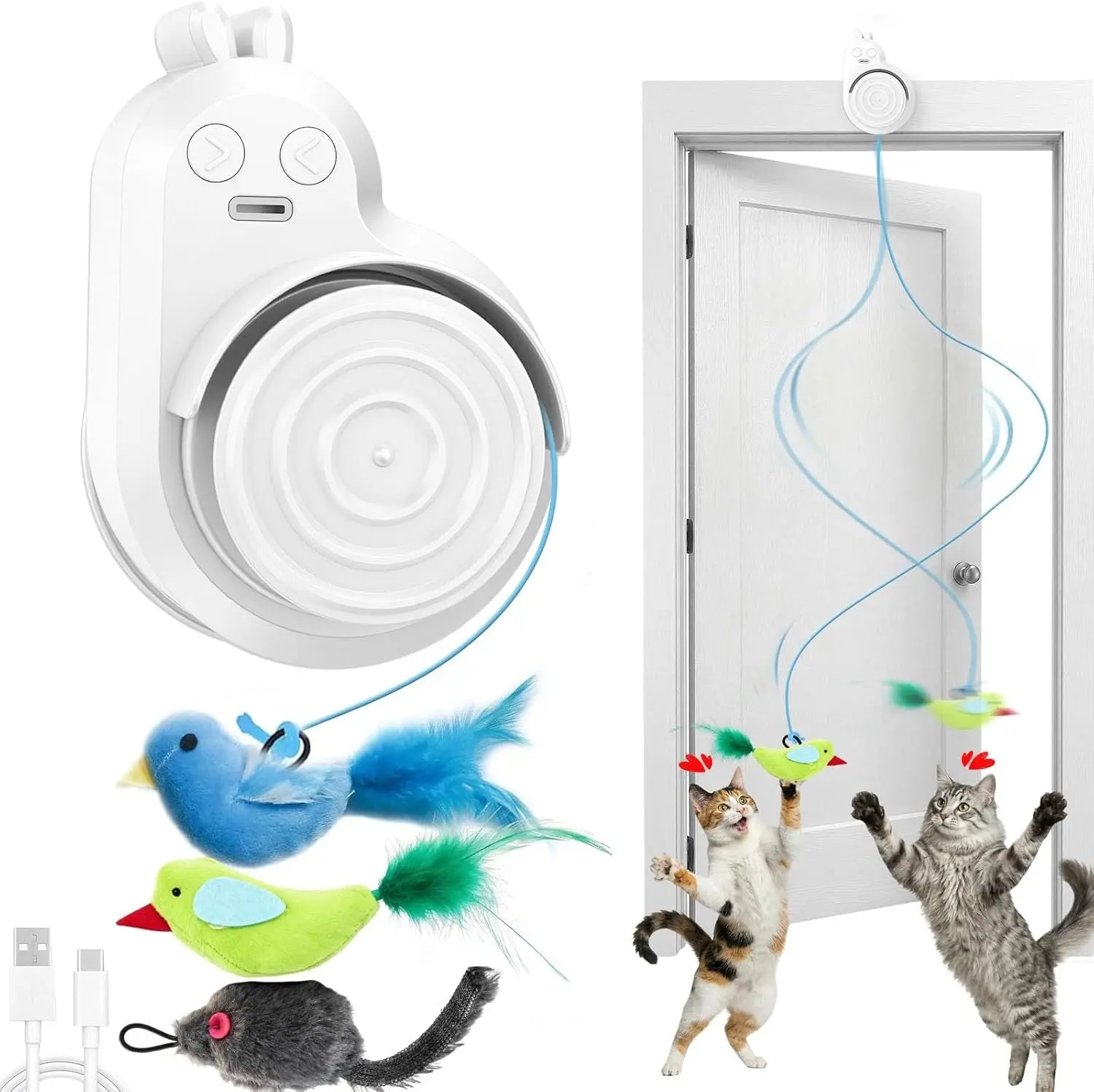 Engaging Electric Flying Bird Feather Toy for Indoor Cats