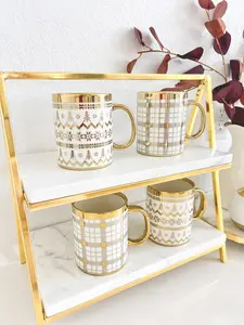 Gold Christmas Pattern Coffee Mug (2 Patterns)