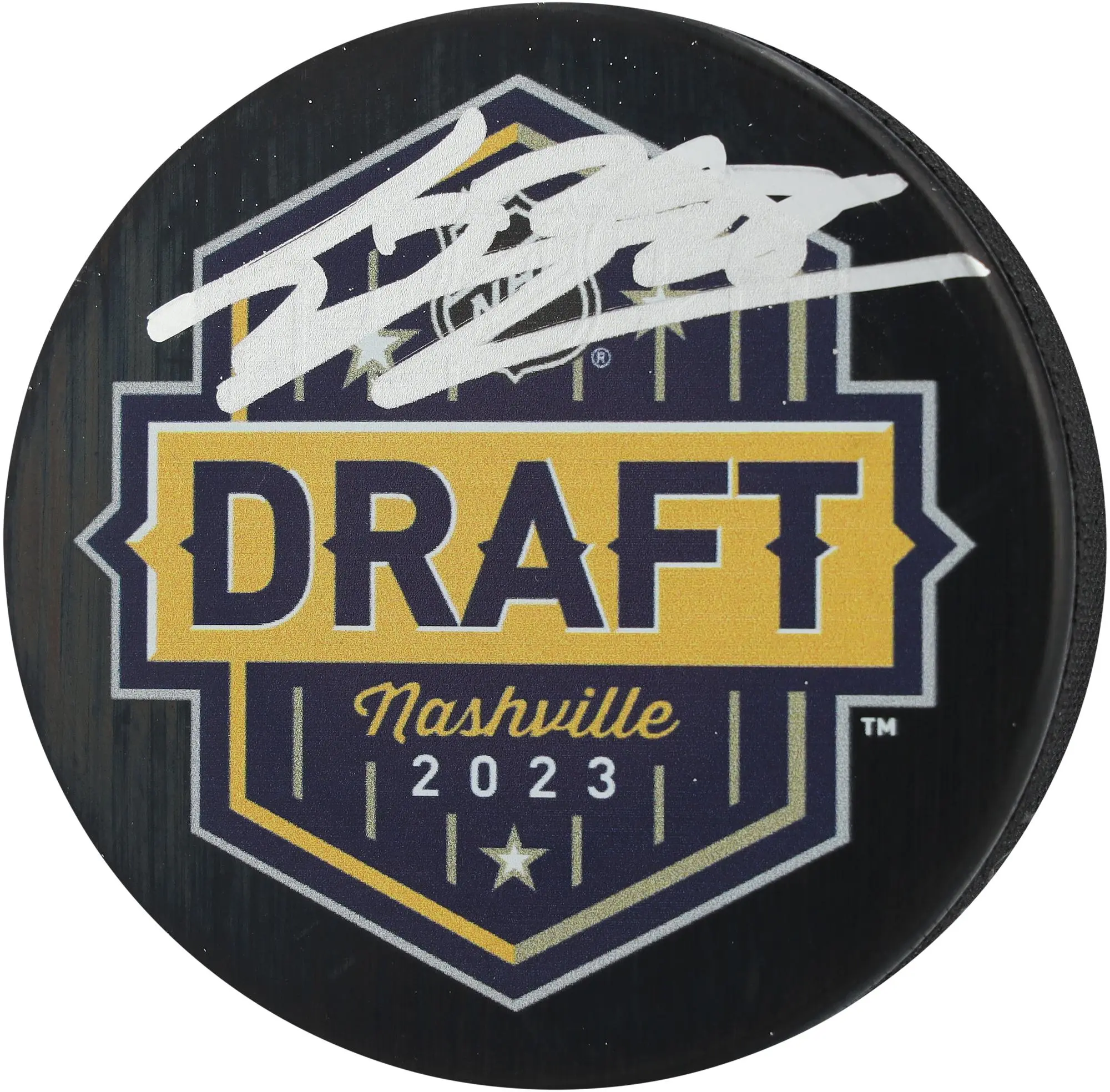 Connor Bedard Chicago Blackhawks Autographed 2023 NHL Draft Hockey Puck - Fanatics Authentic Certified