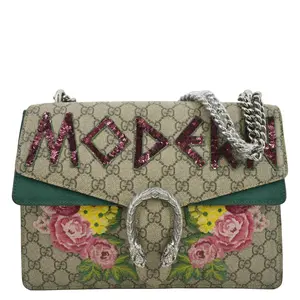 Pre-owned GUCCI Canvas Shoulder Bags Modern Dionysus Medium GG Supreme Monogram Shoulder Bag Beige 403348