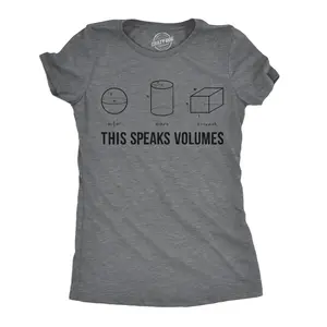 Womens This Speaks Volumes T Shirt Funny Nerdy Math Teacher Sarcastic Graphic Tee Funny Womens T Shirts Cute Vintage Fashion Casual Ladies T-Shirt Gift Nerd Tops for Women Funny Science Top Women's Novelty Tees Dark Grey