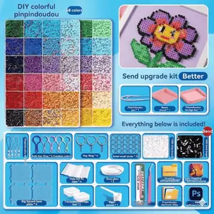 48,000+ Fuse Beads Set with 2,000 Bonus Pack, Stress-Relieving Pixel Art, DIY Craft Kit for Kids and Adults, Asmr Bead Sorting, Tiktok Gift Idea