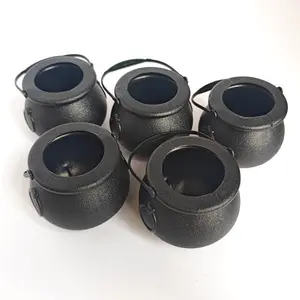 5pcs Witch Bucket Party Decorations, Wizard Witch Theme Party Favors, Plastic Witch Handheld Mini Buckets, Halloween Holiday Party Props