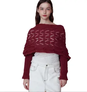 Knitted Cable Wrap, Shrugs For Women, Knitted Wrap