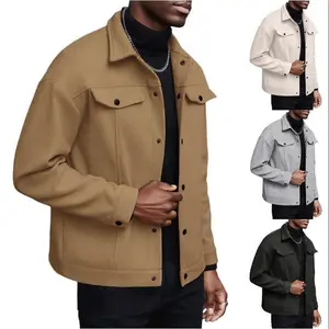 Men's autumn lapel woolen jacket is fashionable and versatile