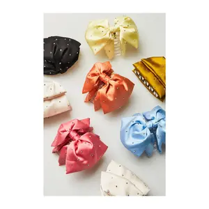 Violet & Brooks Sloane Satin Bow Claw Clip Duowith Crystals