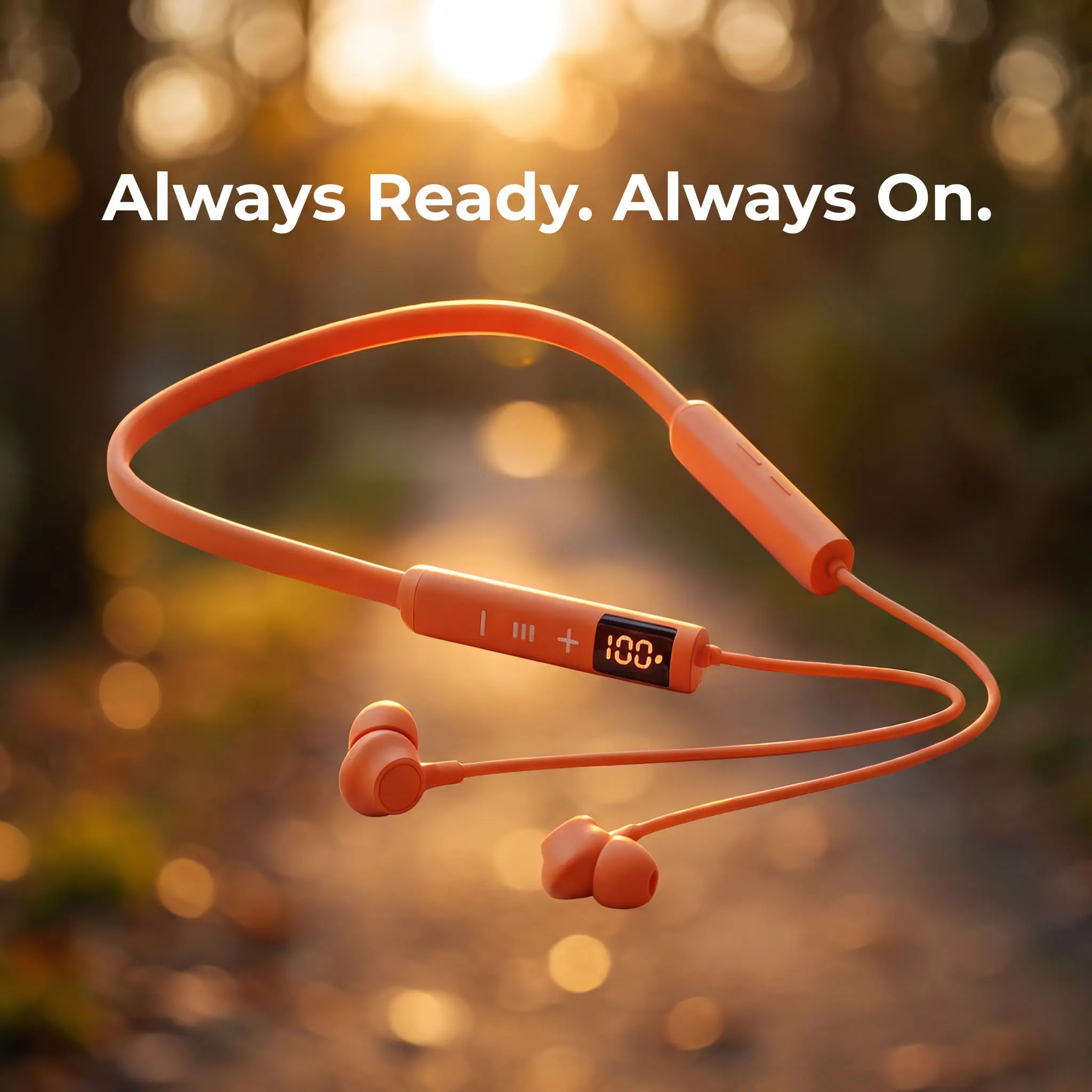 Wireless Bluetooth Neckband Earbuds, Digital Power Display In‑Ear Bluetooth Earphones, 24H Long Playtime, IPX4 Water Resistant, Dual‑Device Connection HD Mic Neck‑Hanging Wireless Earplugs for Sports Running Daily Use