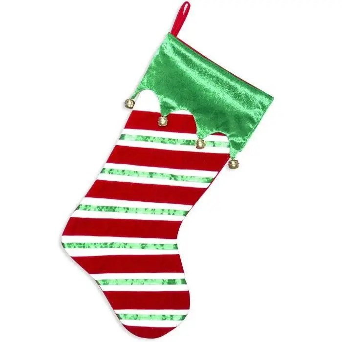 New red+green personalized christmas stocking