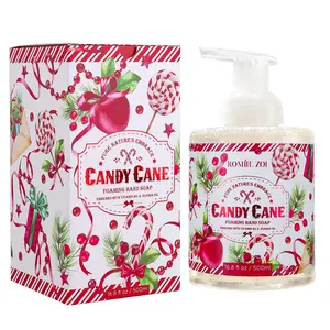 ROMIIE ZOI Christmas Foaming Hand Soap with Gift Box- Candy Cane, Infused with Peppermint Candy Cane- 500ml/ 16.8oz Nail Aroma