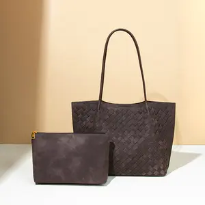 Y1841# Women's Handwoven Bag Single Shoulder Underarm Tote Bag 2025 New Large Capacity Matte Retro Big and Small Bags