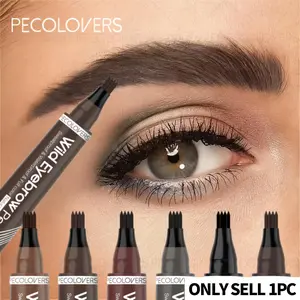 1pcs Four-Pronged Water-Based Eyebrow Pencil, Eyebrow Shape, Natural Wild Brow Look, Waterproof & Smudge-Proof Longwear, Applies Smoothly, Suitable For All Light Beige Types, High Cost Performance And Long-Term Use, Makeup Enthusiast, Gift