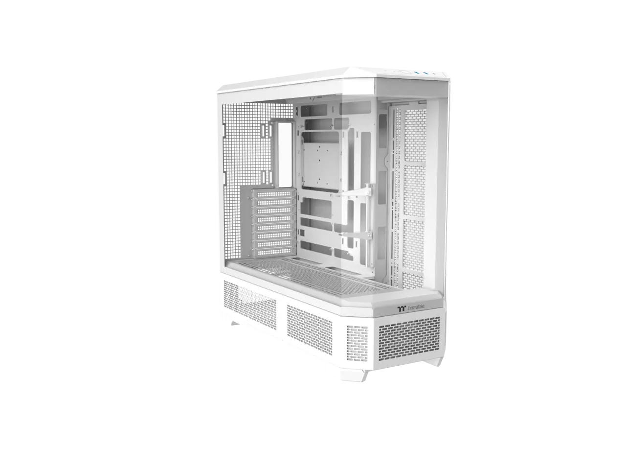 Thermaltake View 600 TG; Full Tower; 420mm Radiator Support; 480mm GPU Clearance; Hidden Connector Support; Rotatable PCIe Slots; 220mm PSU Clearance; Snow; CA-11H-00F6WN-00