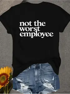 2026 Spring Summer Men's Casual, Breathable "Not The Worst Employee" Funny Work Humor Short-Sleeve T-Shirt