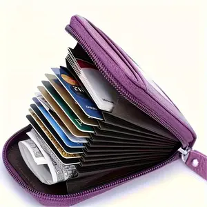 1PC Multi functional card bag, multi-color anti-theft zipper, vertical short wallet