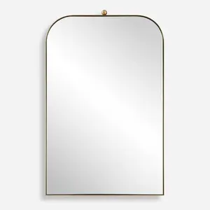 Uttermost 08185 Cassidy Arch Mirror with Polished Brass Plated Stainless Steel Frame