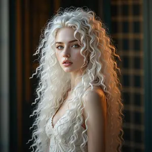 Platinum Blonde Loose Curly Lace Front Wig 13x4 HD Transparent Lace Front Wig with Pre Plucked Hairline Synthetic Blonde Hair Wigs for Women Perfect for Daily Wear 250 High Density Hair 26 Inches Synthetic Lace Front Wig