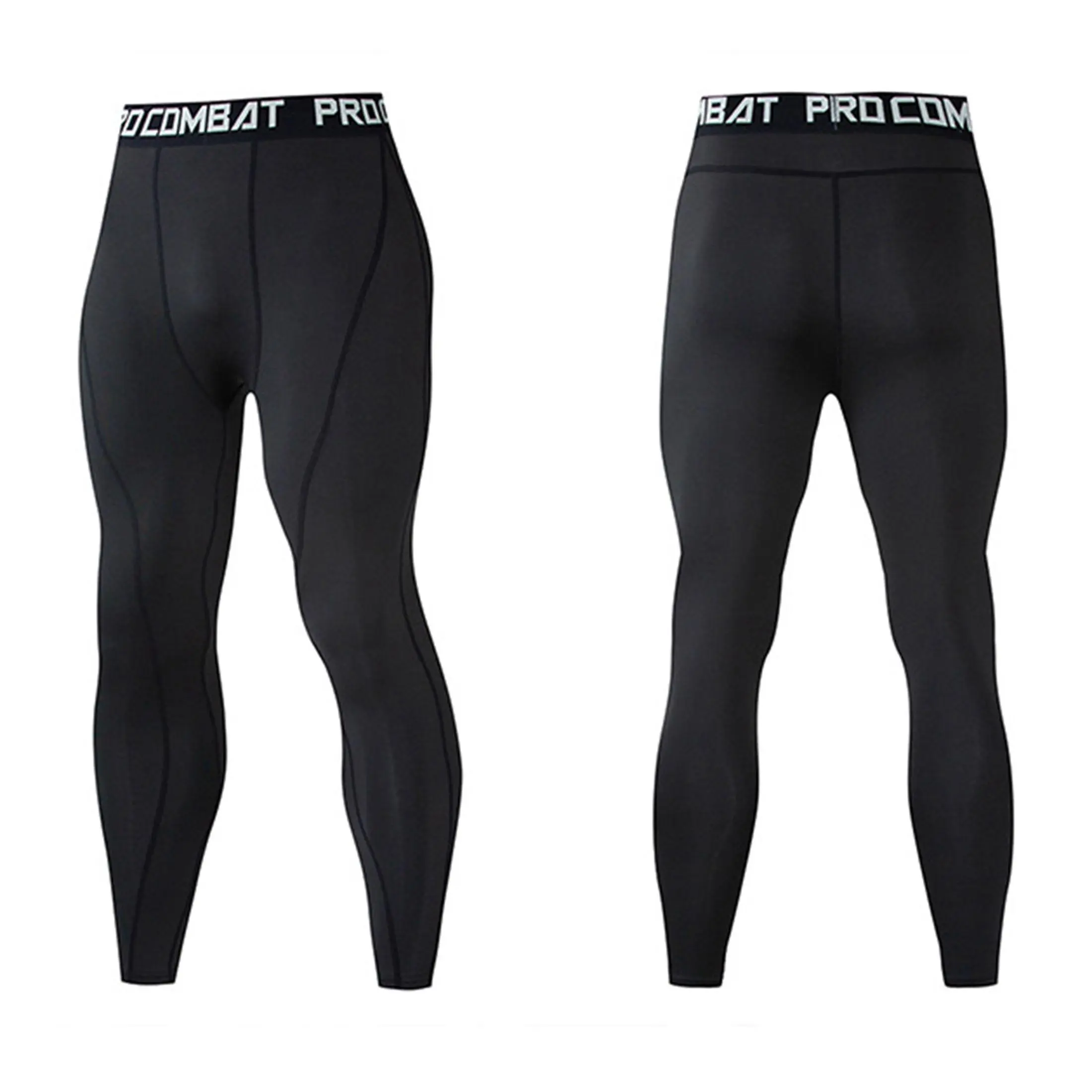 Men's Compression Tights in a High Elasticity Elastane, Moisture Absorbing Quick-Dry Base Layer with Contrasting Color, Machine Washable, Synthetics, High Elasticity Spandex Blend