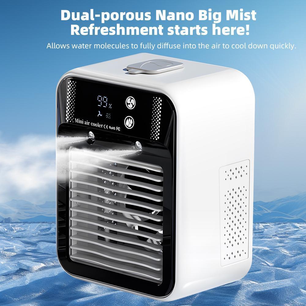 【FathersDayGift】 Portable Air Conditioner Mini Personal ac Unit Upgraded Air Cooler Cooling Fan Small Air Conditioner 2 Speed Cool Mist & Speeds for Room Office Camping Car