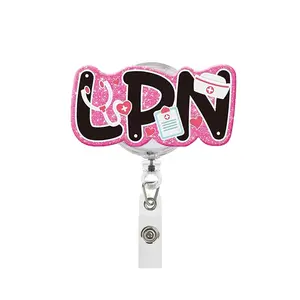 Sweet Nurse ID Badge Reel, Nursing Student Badge Reel, Retractable Lpn Badge Holder, Medical Assistant Badge Clip, Nursing Office Supplies Gift Accessories