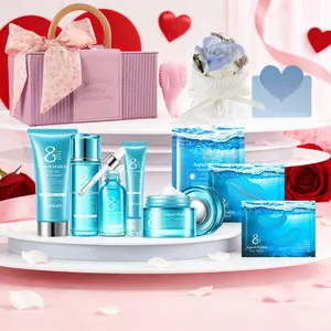 Quyim 8X H2O AquaVitalize Skincare Set, 11-in-1 Skincare Gift Set with Cleanser, Toner, Serum, Eye & Face Cream, Eye Mask, Lip Mask & Sheet Mask - Moisturizing  Brightening Skincare Kit, Beauty Kit, Valentine's Day Gift, Hydrating Set