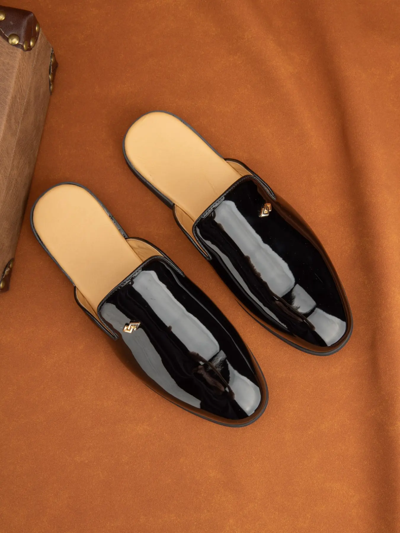 Men's Fashion Slip-On Slippers, Slip On Mules, Shoes Mules, PU Leather Upper, Rubber Sole, Casual Style, Spring & Fall, Plain Pattern, Less Than Ankle Height, Shoe, Footwear