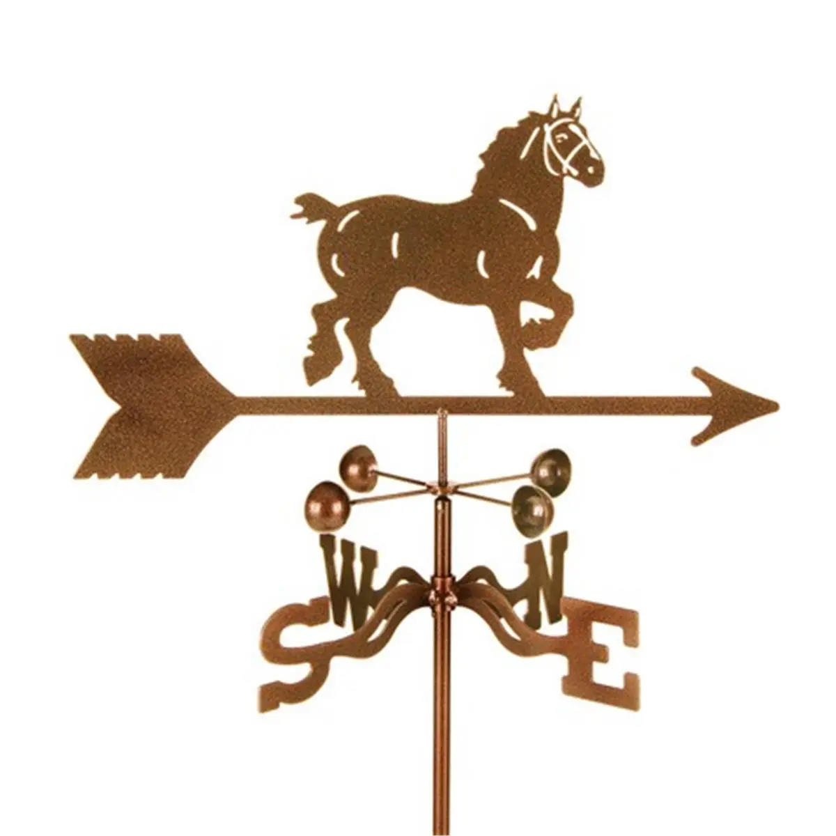 212 MAIN Steel Draft Horse Shape Weathervane, Laser-Cut Rust-Proofed EZ Vane, Quick-Install Post Mount, Garden & Backyard Outdoor Garden Accessories