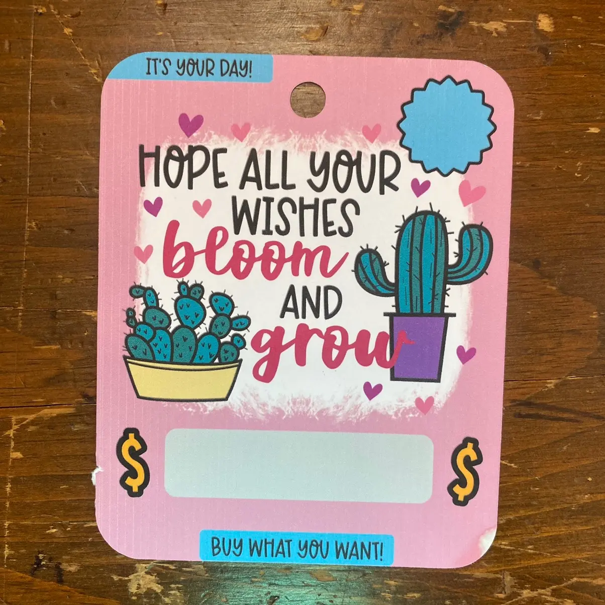 Hope All Your Wishes Bloom and Grow - Birthday Money Card | Birthday Gift | Birthday Gift Card Holder | Happy Birthday Cash Card
