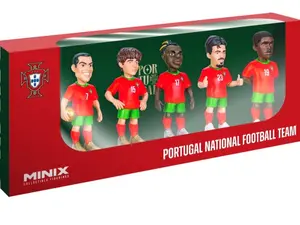 Minix Portugal National Team 5-Pack – Official 7cm Football Collectible Set | Ronaldo, Vitinha, Neves, Leão, Nuno Mendes